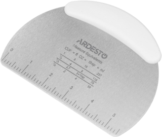 Dough scraper ARDESTO Tasty Baking, 16cm, stainless steel, TPR, light gray