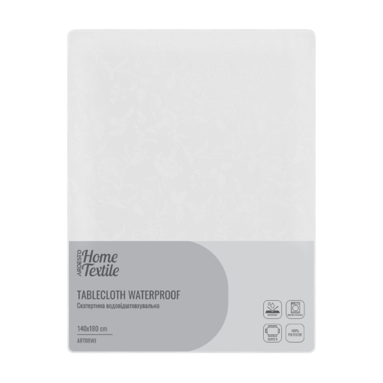 Tablecloth ARDESTO Waterproof Jacquard 140х180cm, 100% polyester, white