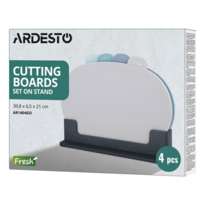 Cutting board set with stand ARDESTO Fresh, 4pcs, 30.8×6.5x21cm, plastic