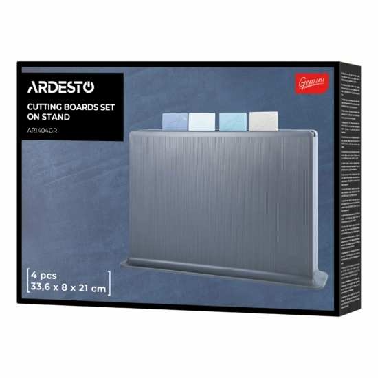 Cutting board set with stand ARDESTO Gemini, 4pcs, 33.6x8x21cm, plastic