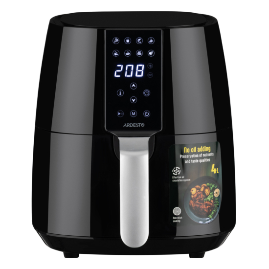 Air fryer ARDESTO 1450W, bowl-4L, touch control, 8 auto programs, plastic, black