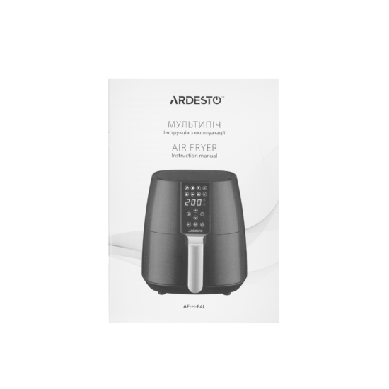 Air fryer ARDESTO 1450W, bowl-4L, touch control, 8 auto programs, plastic, black