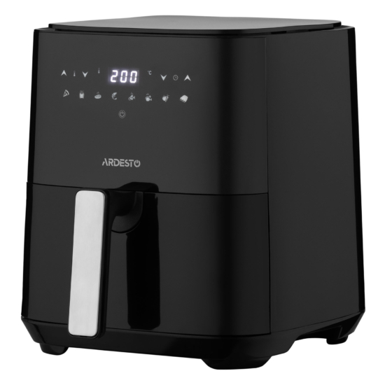 Air fryer ARDESTO 1450W, bowl-5L, touch control, 8 auto programs, plastic, black