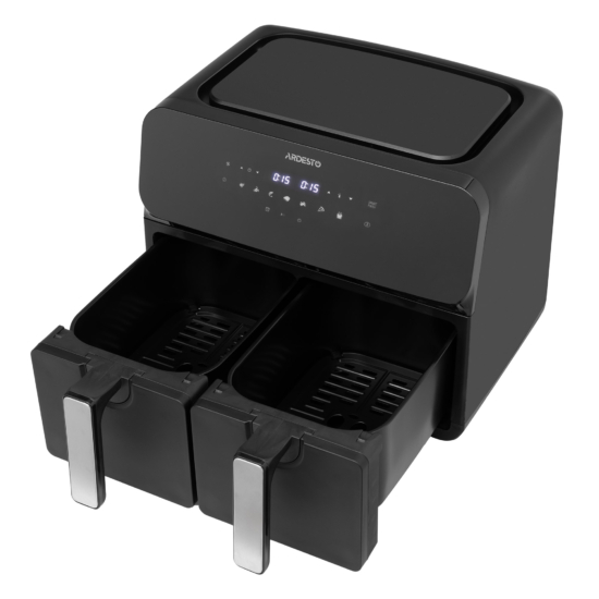 Air fryer ARDESTO 1700W, bowl-2*4.5L, touch control, 7 auto programs, plastic, black