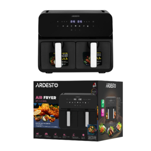 Air fryer ARDESTO 1700W, bowl-2*4.5L, touch control, 7 auto programs, plastic, black