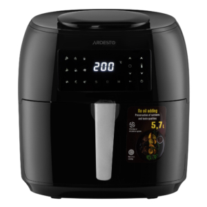 Air fryer ARDESTO 1800W, bowl-5.7L, touch control, 9 auto programs, plastic, black
