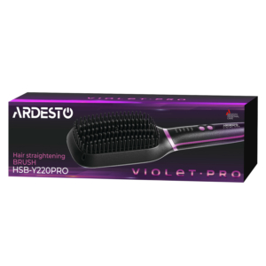 Straightening brush ARDESTO Violet Pro HSB-Y220PRO, 50V, 130-210C, display, ceramics, black