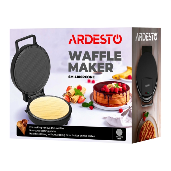 Waffle iron ARDESTO 1200W, device body-plastic, black