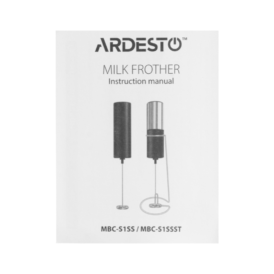 Hand Milk ARDESTO frother MBC-S1SSST ААx2, with stand, black-silver
