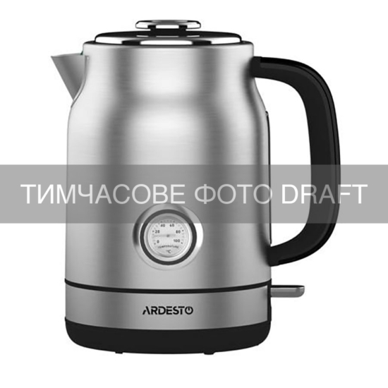 ARDESTO Electric kettle, 1.7L, stainless steel, Strix, silver