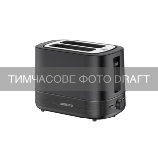 ARDESTO Toaster, 800W, plastic, 2 slots, black