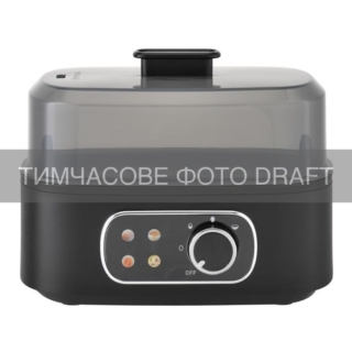 ARDESTO Egg cooker 300W, electronic control, for 6 eggs, sound., signal, plastic+stainless still, black