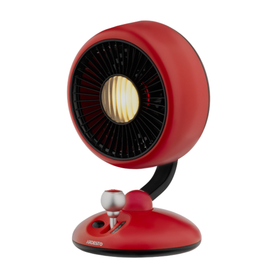 Table fan ARDESTO AviaFan FT-F3600RD desktop, 12cm, rechargeable, backlight, USB-A Type-C, red