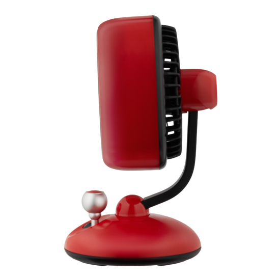 Table fan ARDESTO AviaFan FT-F3600RD desktop, 12cm, rechargeable, backlight, USB-A Type-C, red