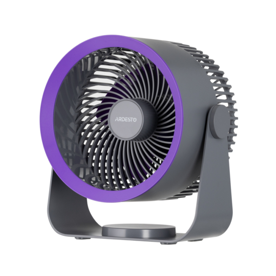 Вентилятор ARDESTO OneBreeze FT-M55GR настільний/настінний, 14см, акумулятор, USB-A Type-C, сірий