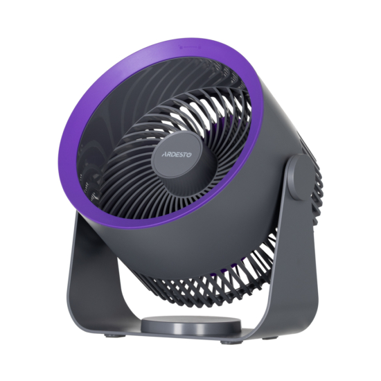 Вентилятор ARDESTO OneBreeze FT-M55GR настільний/настінний, 14см, акумулятор, USB-A Type-C, сірий
