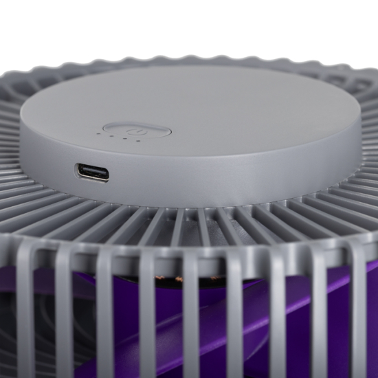 Вентилятор ARDESTO OneBreeze FT-M55GR настільний/настінний, 14см, акумулятор, USB-A Type-C, сірий