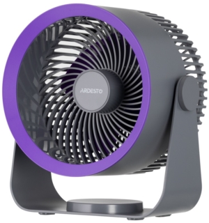 Desktop fan ARDESTO OneBreeze FT-M55GR desktop/wall-mounted, 14cm, rechargeable, USB-A Type-C, gray