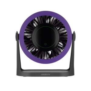 Desktop fan ARDESTO OneBreeze FT-M75GR desktop/wall-mounted, 12cm, electric control, display, rechargeable, USB-A Type-C, grey