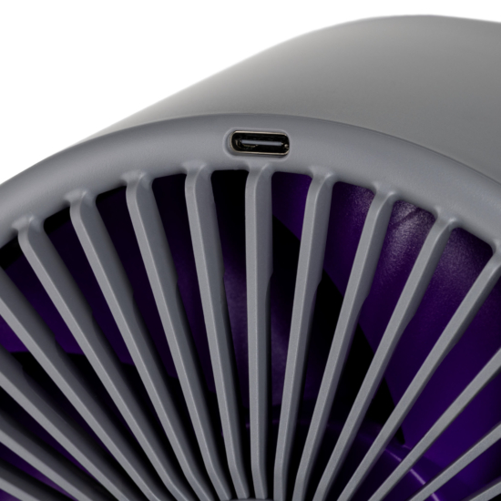Desktop fan ARDESTO OneBreeze FT-M75GR desktop/wall-mounted, 12cm, electric control, display, rechargeable, USB-A Type-C, grey