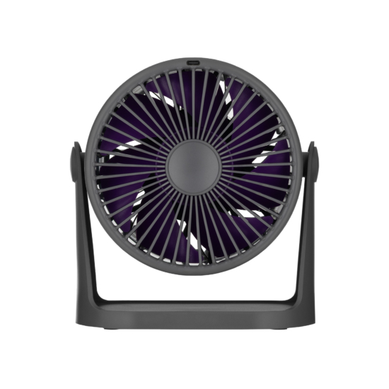 Desktop fan ARDESTO OneBreeze FT-M75GR desktop/wall-mounted, 12cm, electric control, display, rechargeable, USB-A Type-C, grey