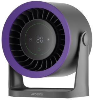 Desktop fan ARDESTO OneBreeze FT-M75GR desktop/wall-mounted, 12cm, electric control, display, rechargeable, USB-A Type-C, grey
