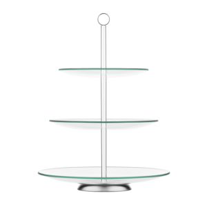 Three-tier stand Ardesto Gemini, 30?30?38.5cm, glass, stainless steel, transparent