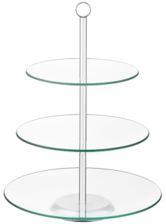Three-tier stand Ardesto Gemini, 30?30?38.5cm, glass, stainless steel, transparent