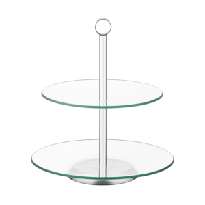 Two-tier stand Ardesto Gemini, 25?25?27 cm, glass, stainless steel, transparent