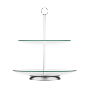 Two-tier stand Ardesto Gemini, 25?25?27 cm, glass, stainless steel, transparent