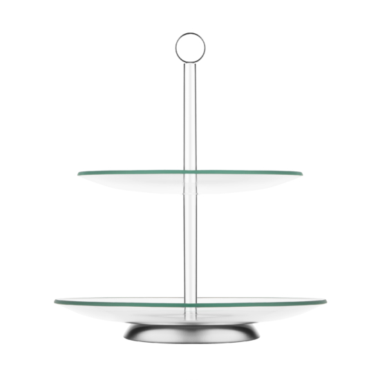 Two-tier stand Ardesto Gemini, 25?25?27 cm, glass, stainless steel, transparent
