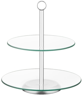 Two-tier stand Ardesto Gemini, 25?25?27 cm, glass, stainless steel, transparent