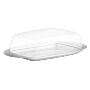 Butter dish Ardesto Gemini, 18?11?4cm, plastic, stainless steel, transparent