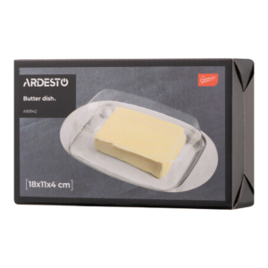 Butter dish Ardesto Gemini, 18?11?4cm, plastic, stainless steel, transparent