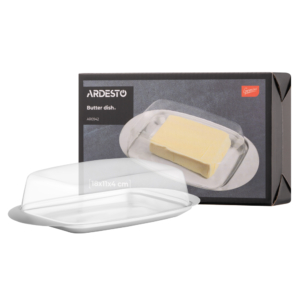 Butter dish Ardesto Gemini, 18?11?4cm, plastic, stainless steel, transparent