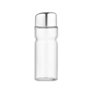 Salt and pepper set with stand Ardesto Gemini, 12cm, 3psc, stainless steel, glass, transparent