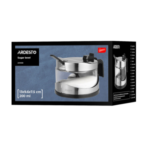 Sugar bowl Ardesto Gemini, 13х9.6х7.5cm, stainless steel, glass, plastic, transparent