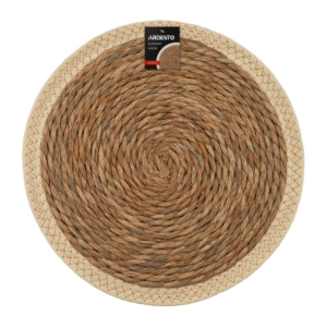 Placemat Ardesto, 38cm, corn fiber, paper cord, round, natural