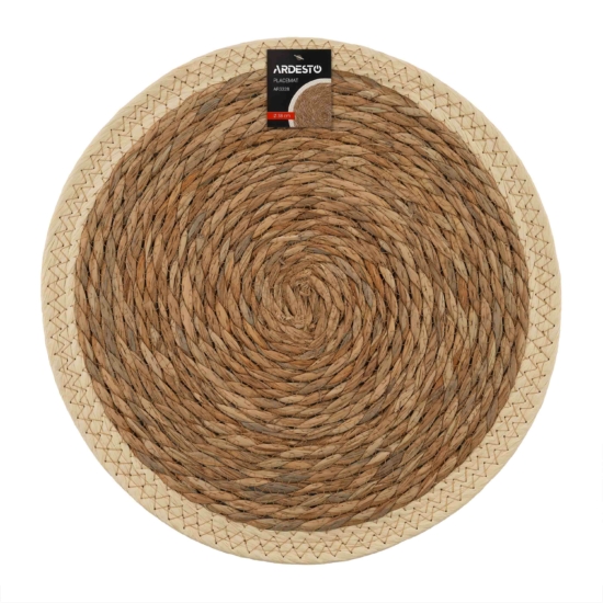 Placemat Ardesto, 38cm, corn fiber, paper cord, round, natural