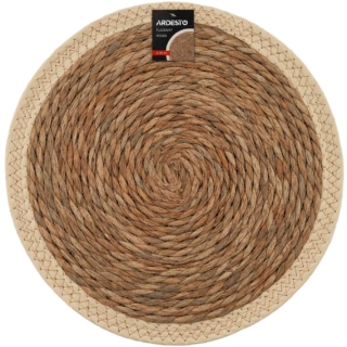Placemat Ardesto, 38cm, corn fiber, paper cord, round, natural
