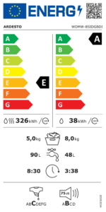 Washer-dryer ARDESTO front load, 8(5)kg, 1200, A/E, 57.2cm, display, steam, inverter, grey