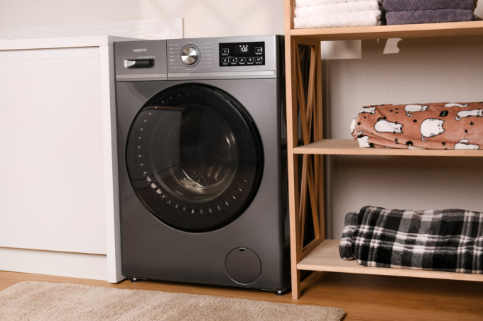 Washing machine ARDESTO front load Black Mars, 6kg, 1200, A, 45cm, display, steam, inverter, grey