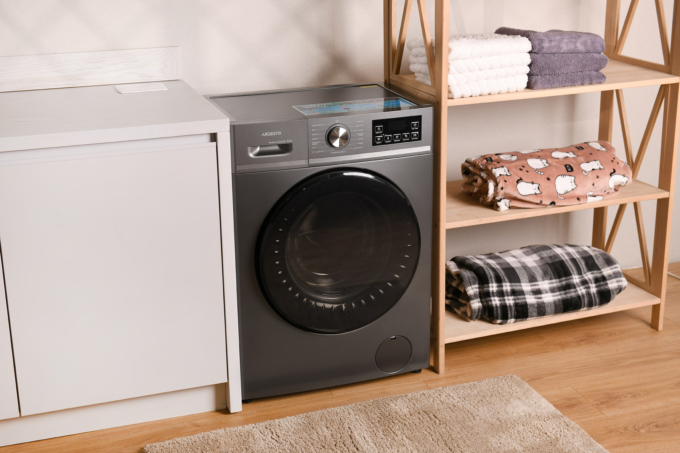 Washing machine ARDESTO front load Black Mars, 6kg, 1200, A, 45cm, display, steam, inverter, grey