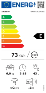 Washing machine ARDESTO front load Black Mars, 6kg, 1200, A, 45cm, display, steam, inverter, grey