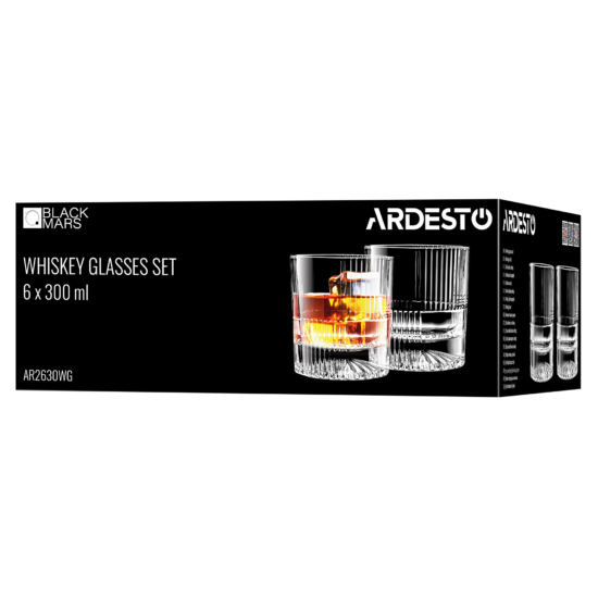 Whiskey glasses set ARDESTO Lynx 300ml, 6pcs, glass, transparent