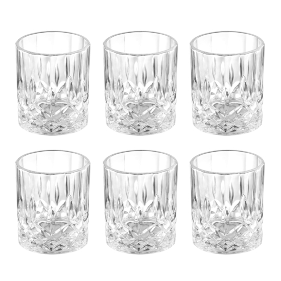 Whiskey glasses set ARDESTO Polaris Rotate 300ml, 6pcs, glass, transparent