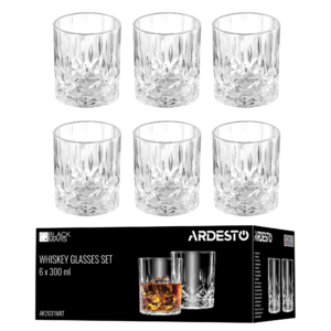 Whiskey glasses set ARDESTO Polaris Rotate 300ml, 6pcs, glass, transparent