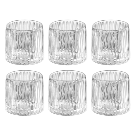 Whiskey glasses set ARDESTO Ara Rotate Сlumsy 300ml, 6pcs, glass, transparent