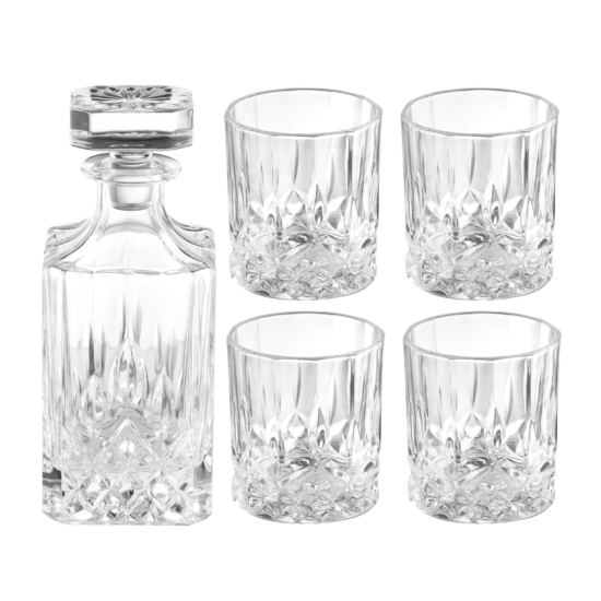 Set for whiskey ARDESTO Polaris, 5 items, glass, transparent
