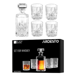 Set for whiskey ARDESTO Polaris, 5 items, glass, transparent